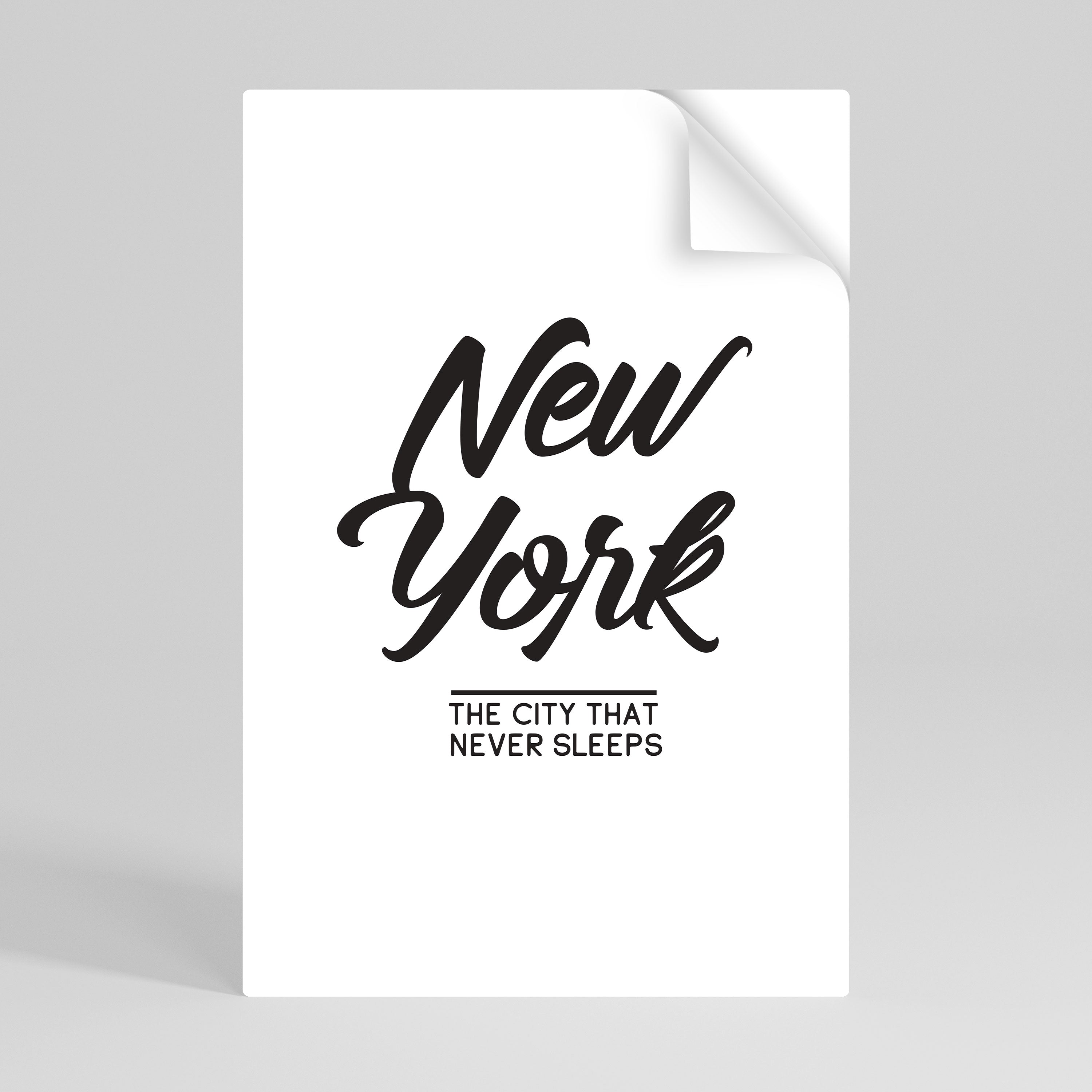 AWAKE IN NYC Peel and Stick Vertical Poster