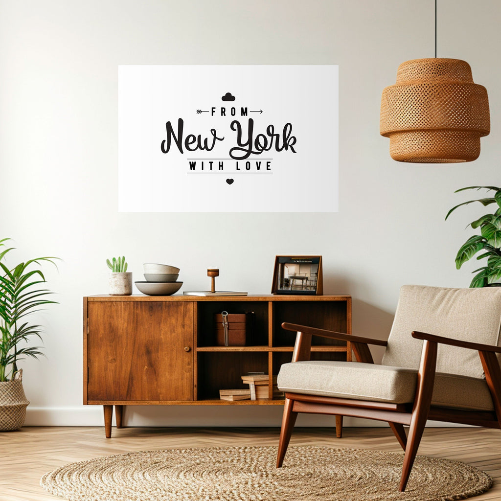 NEW YORK HEARTBEAT Peel and Stick Horizontal Poster