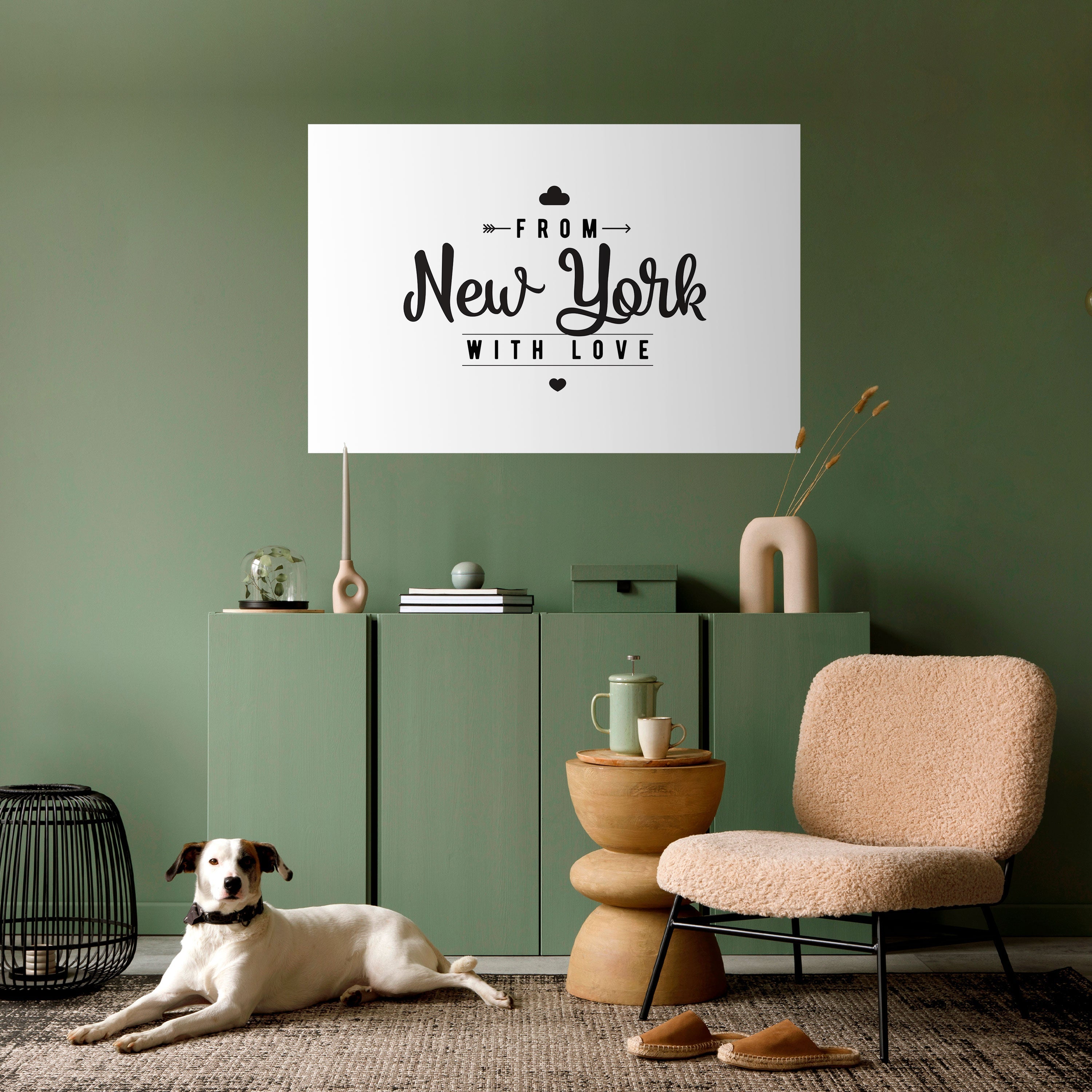 NEW YORK HEARTBEAT Peel and Stick Horizontal Poster