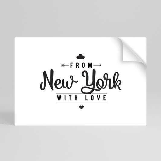 NEW YORK HEARTBEAT Póster Autocolante Horizontal