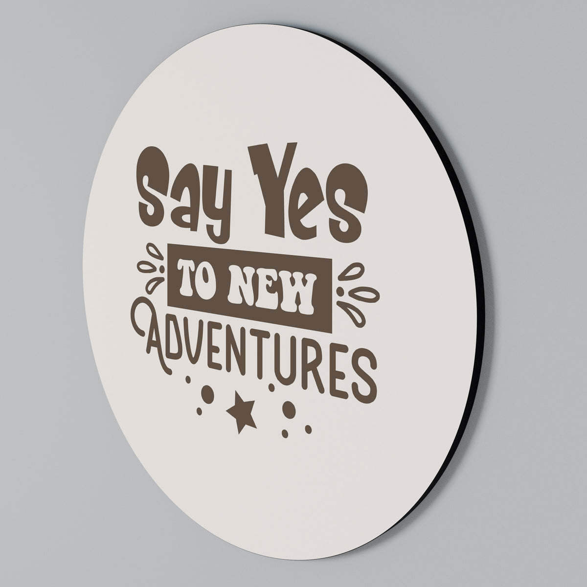 ADVENTURE AWAITS YOU Arte de Parede Redonda
