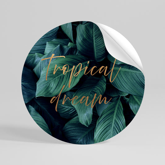 TROPICAL BLISS Autocolante Redondo Removível
