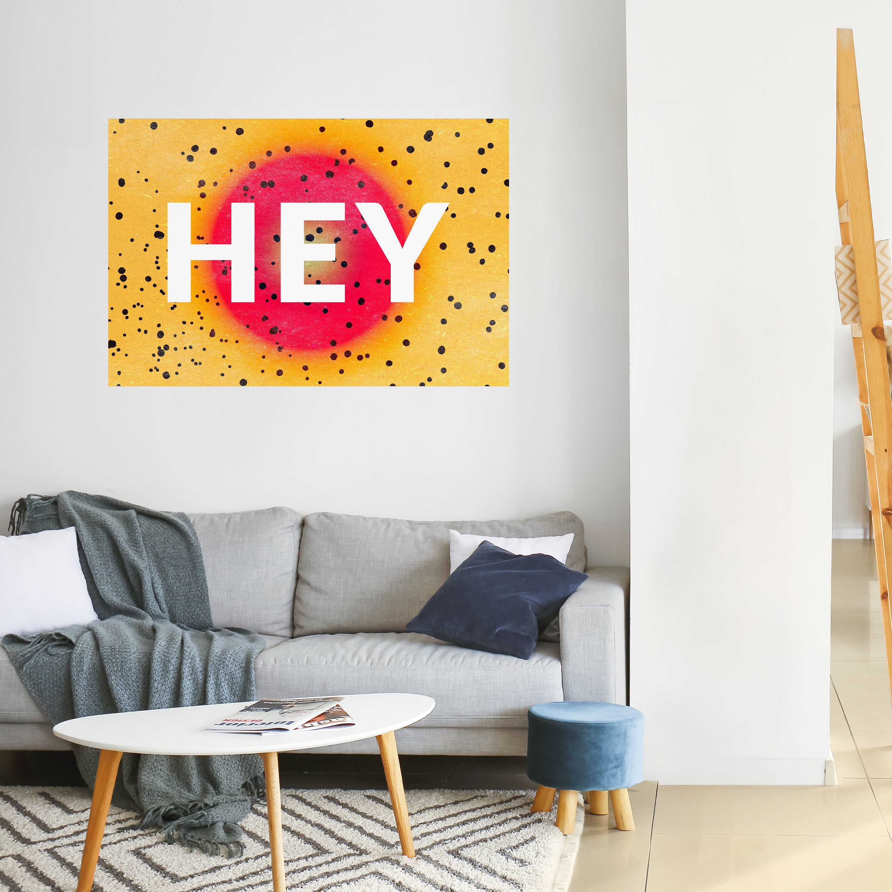 HEY THERE Peel and Stick Horizontal Poster