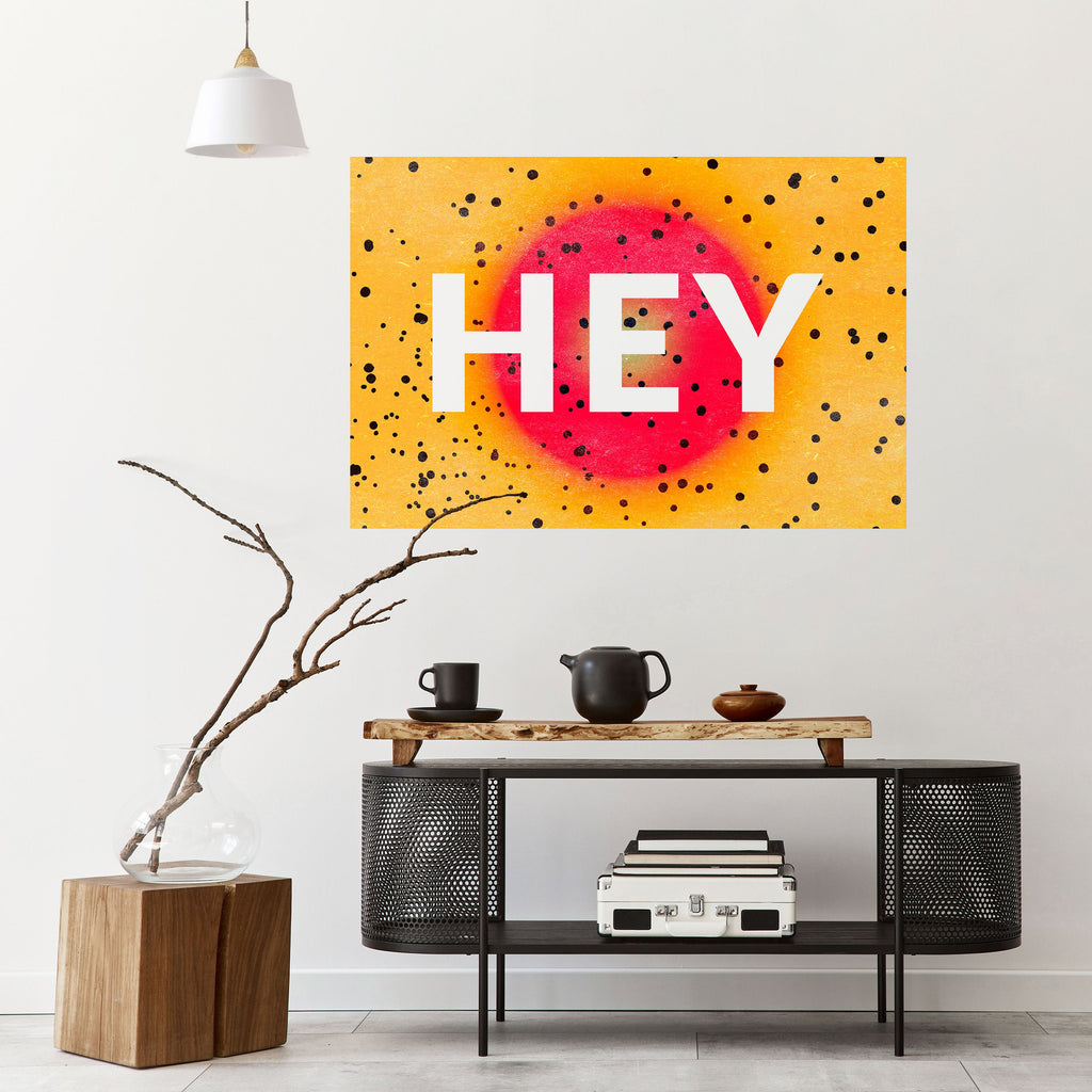 HEY THERE Peel and Stick Horizontal Poster