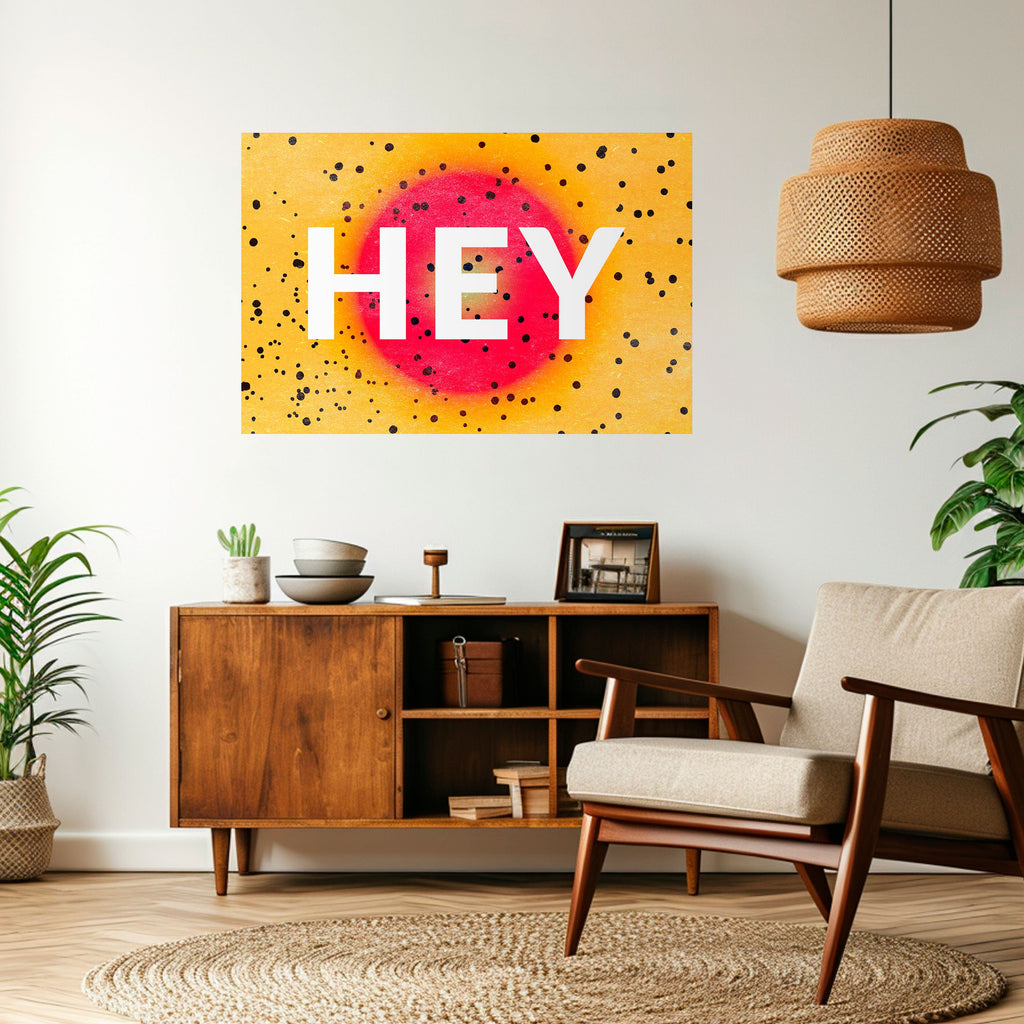 HEY THERE Peel and Stick Horizontal Poster