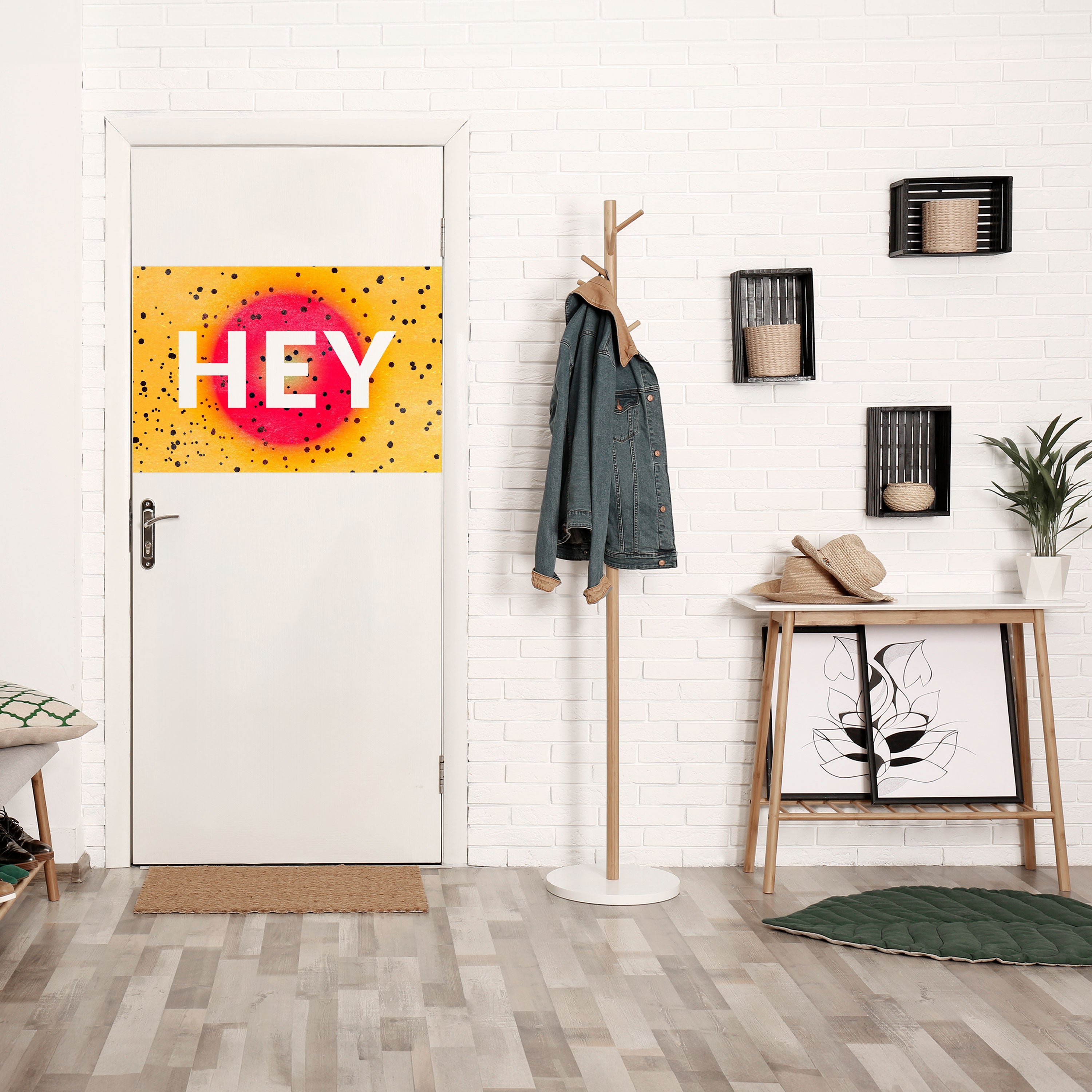 HEY THERE Peel and Stick Horizontal Poster