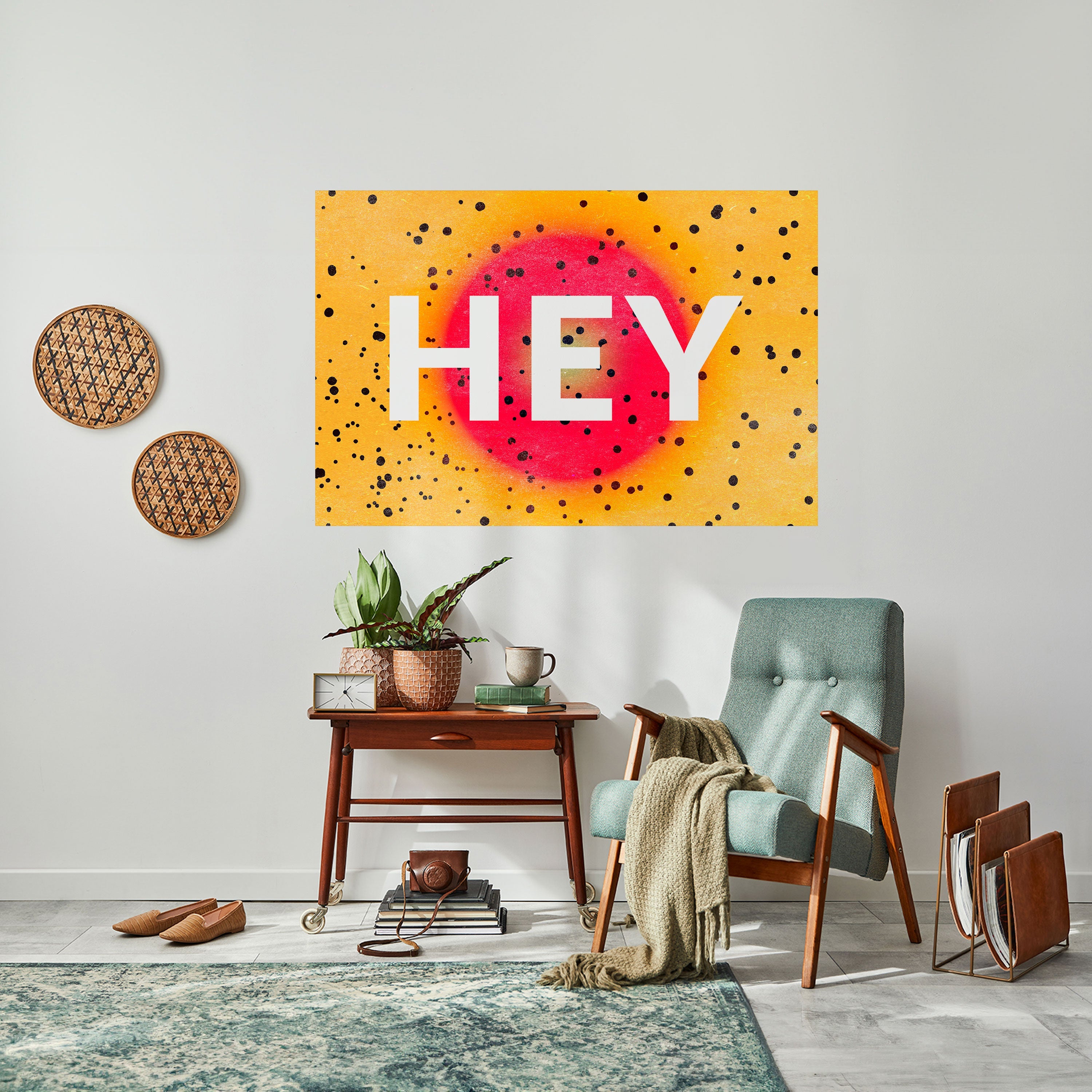 HEY THERE Peel and Stick Horizontal Poster