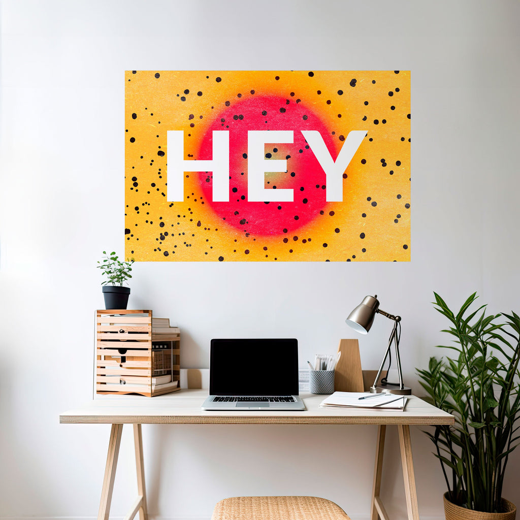 HEY THERE Peel and Stick Horizontal Poster