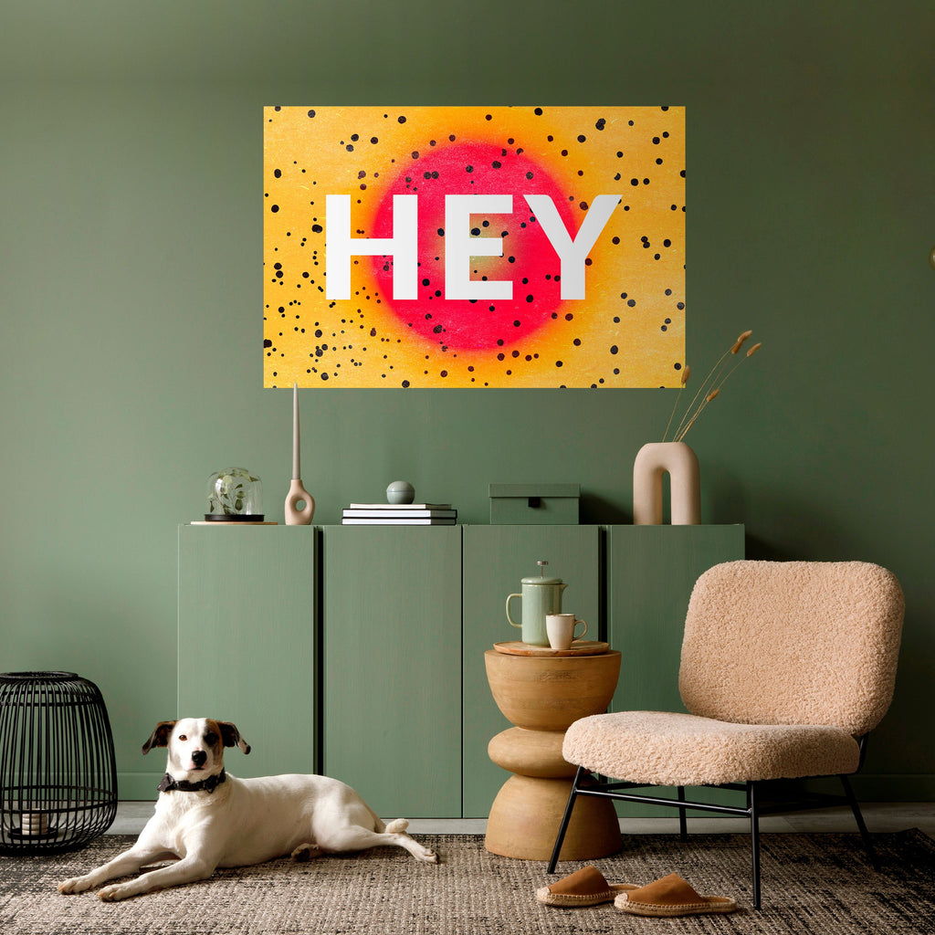 HEY THERE Peel and Stick Horizontal Poster