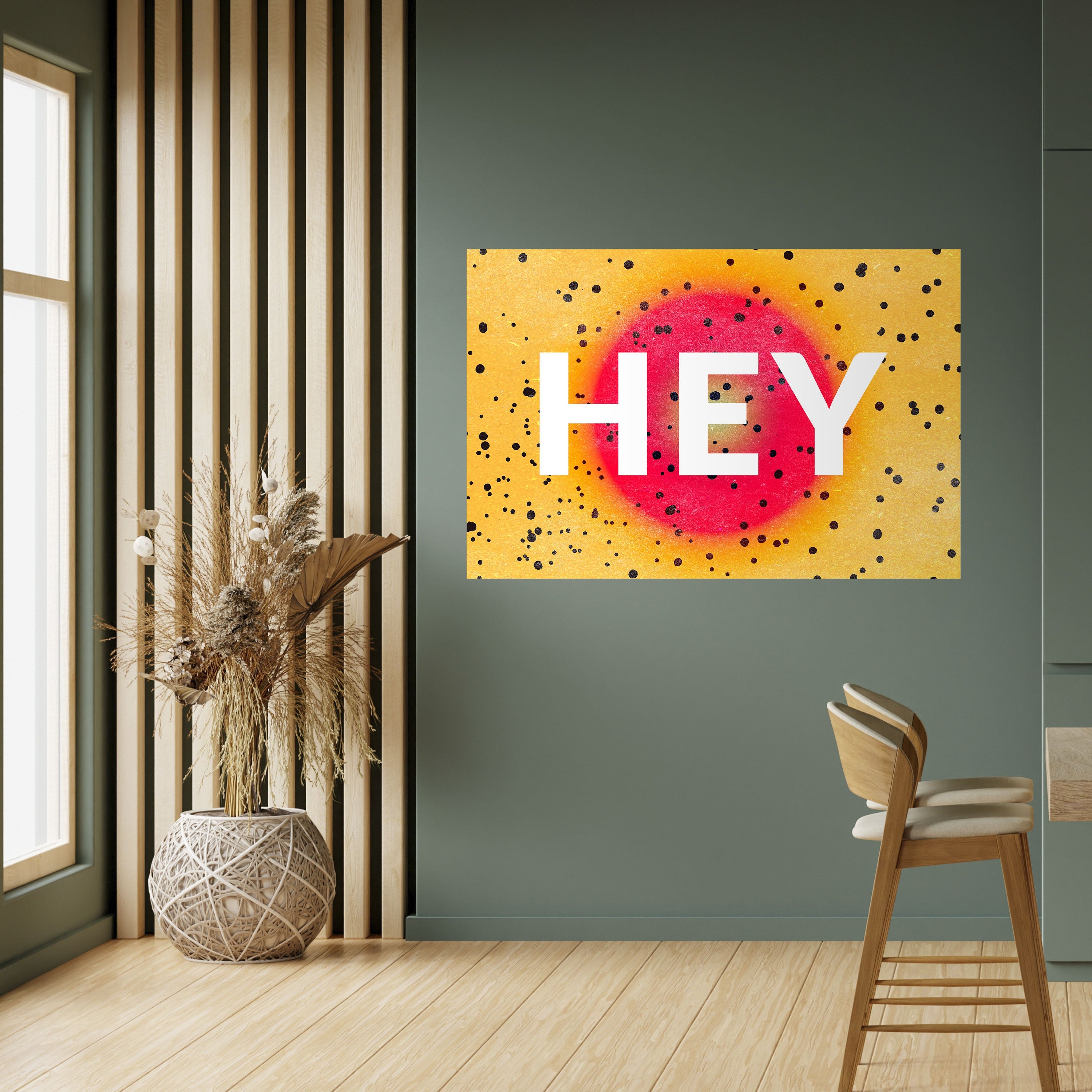HEY THERE Peel and Stick Horizontal Poster