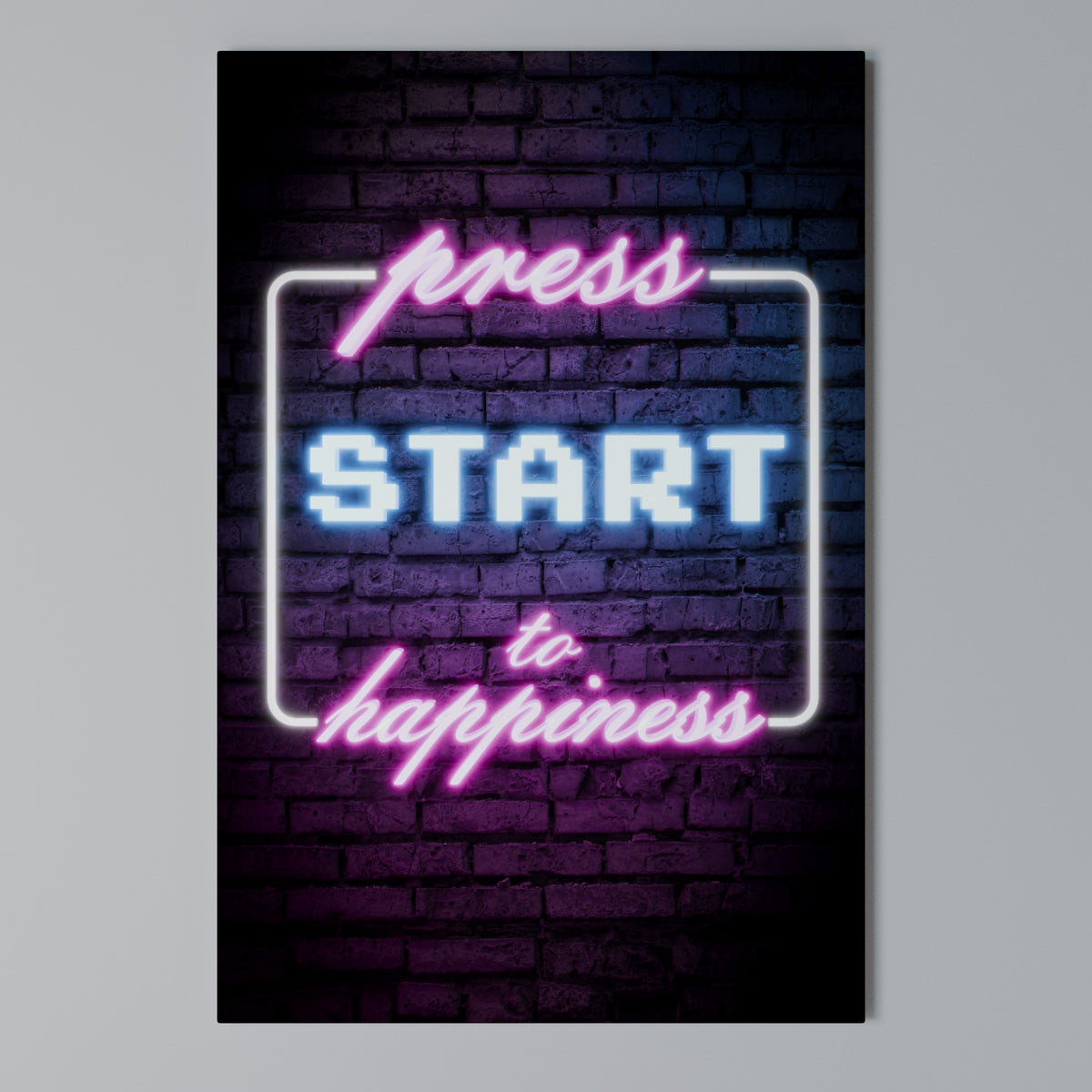 PRESS PLAY FOR JOY Quadro em tela vertical