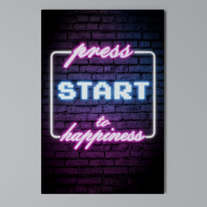 PRESS PLAY FOR JOY Quadro em tela vertical