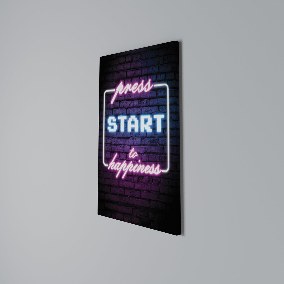 PRESS PLAY FOR JOY Quadro em tela vertical
