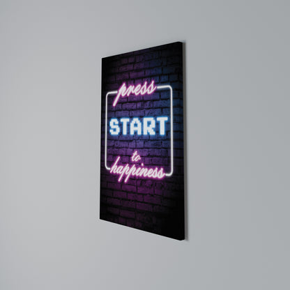 PRESS PLAY FOR JOY Quadro em tela vertical