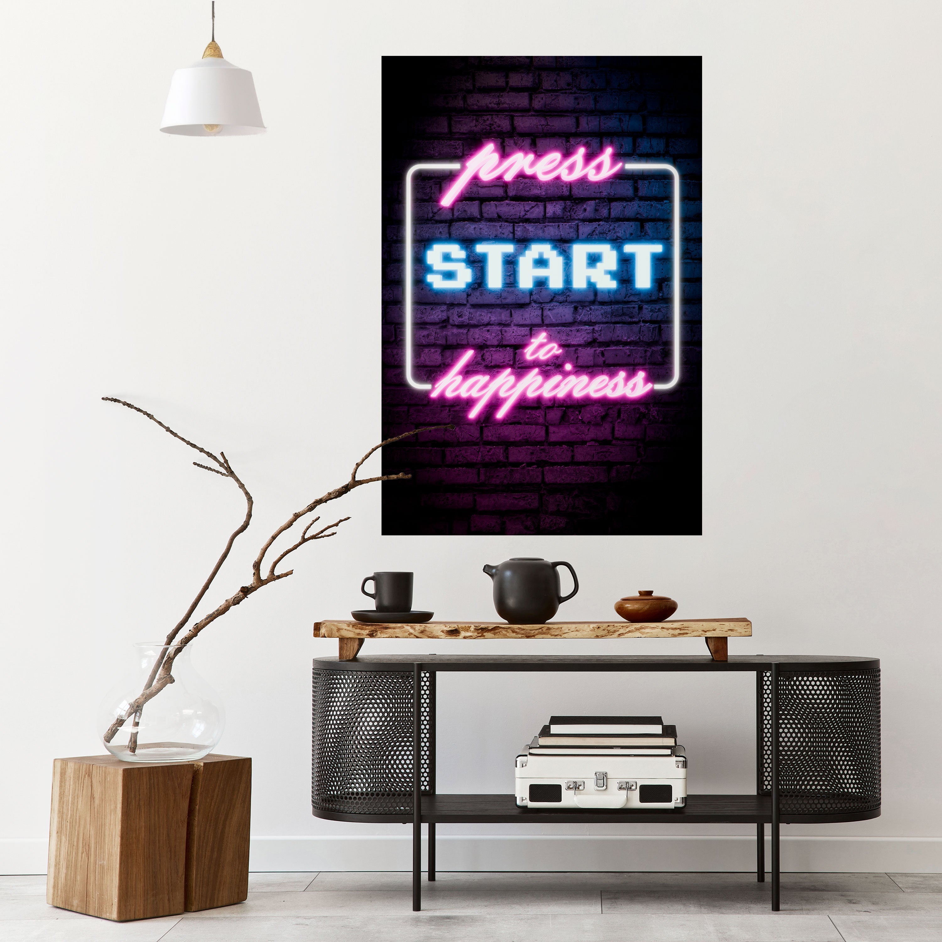 PRESS PLAY FOR JOY Peel and Stick Vertical Poster