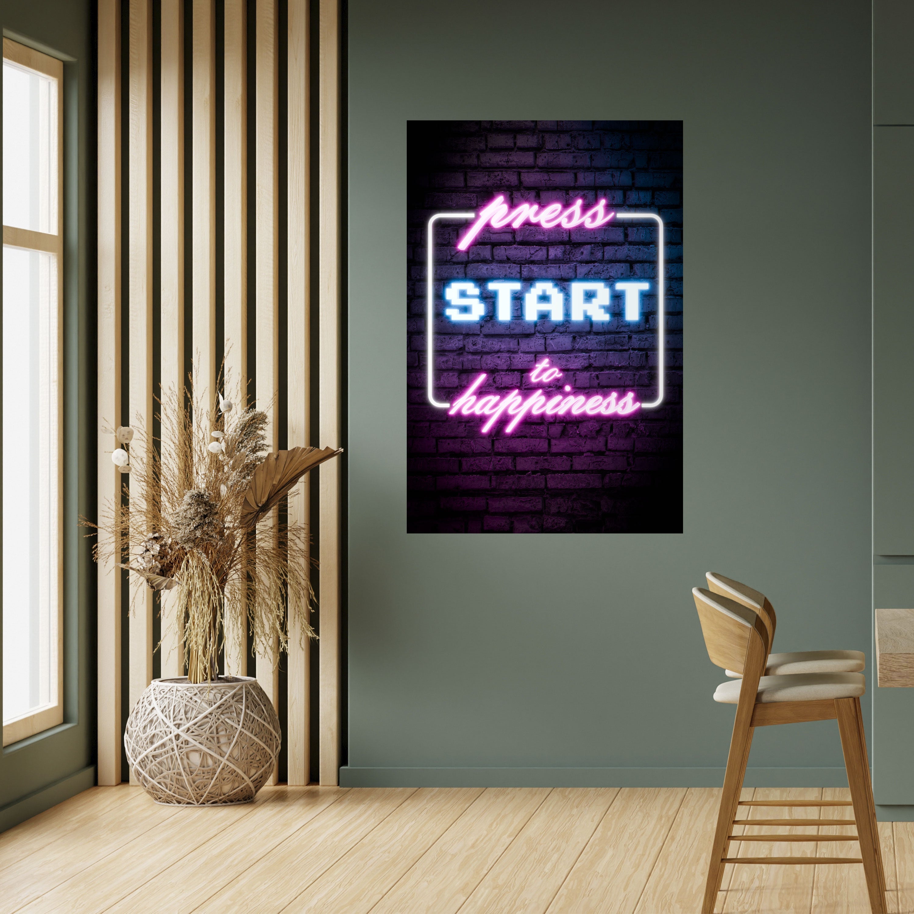 PRESS PLAY FOR JOY Peel and Stick Vertical Poster