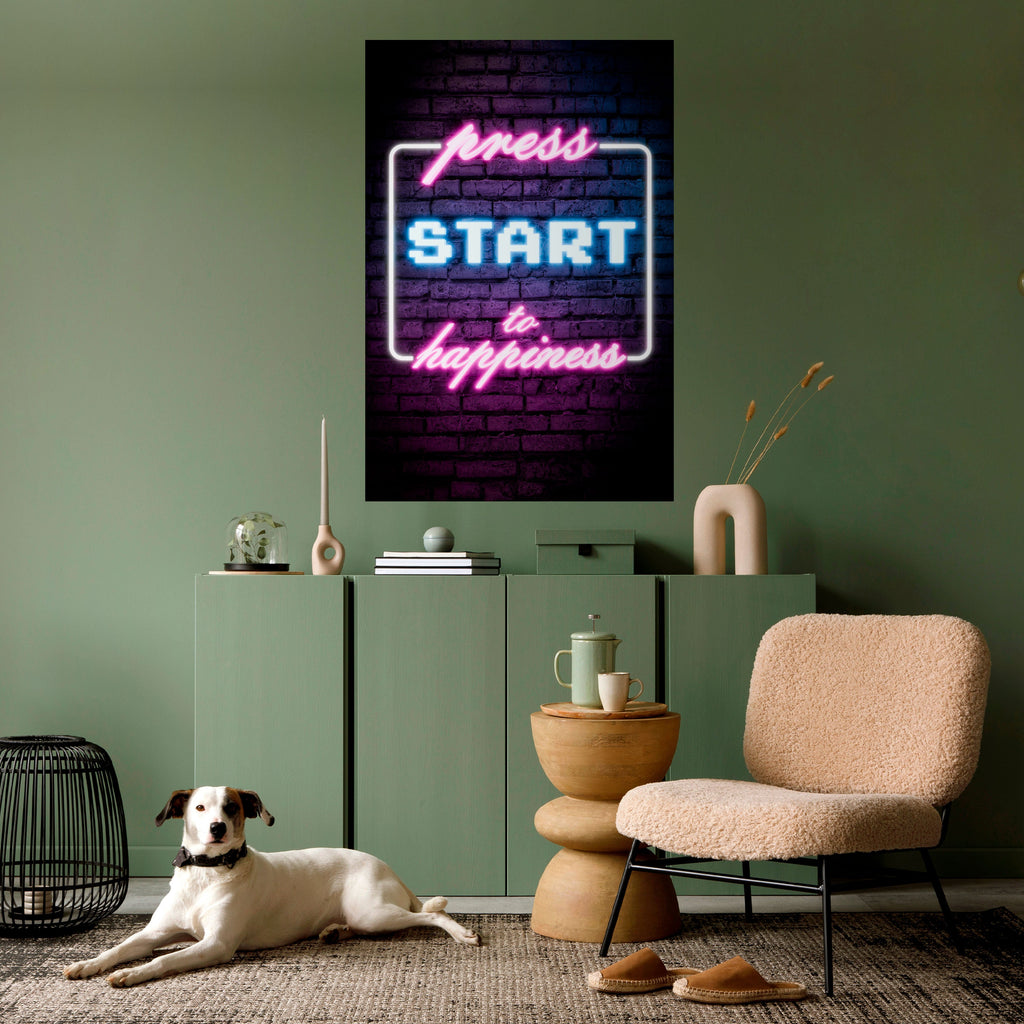 PRESS PLAY FOR JOY Peel and Stick Vertical Poster