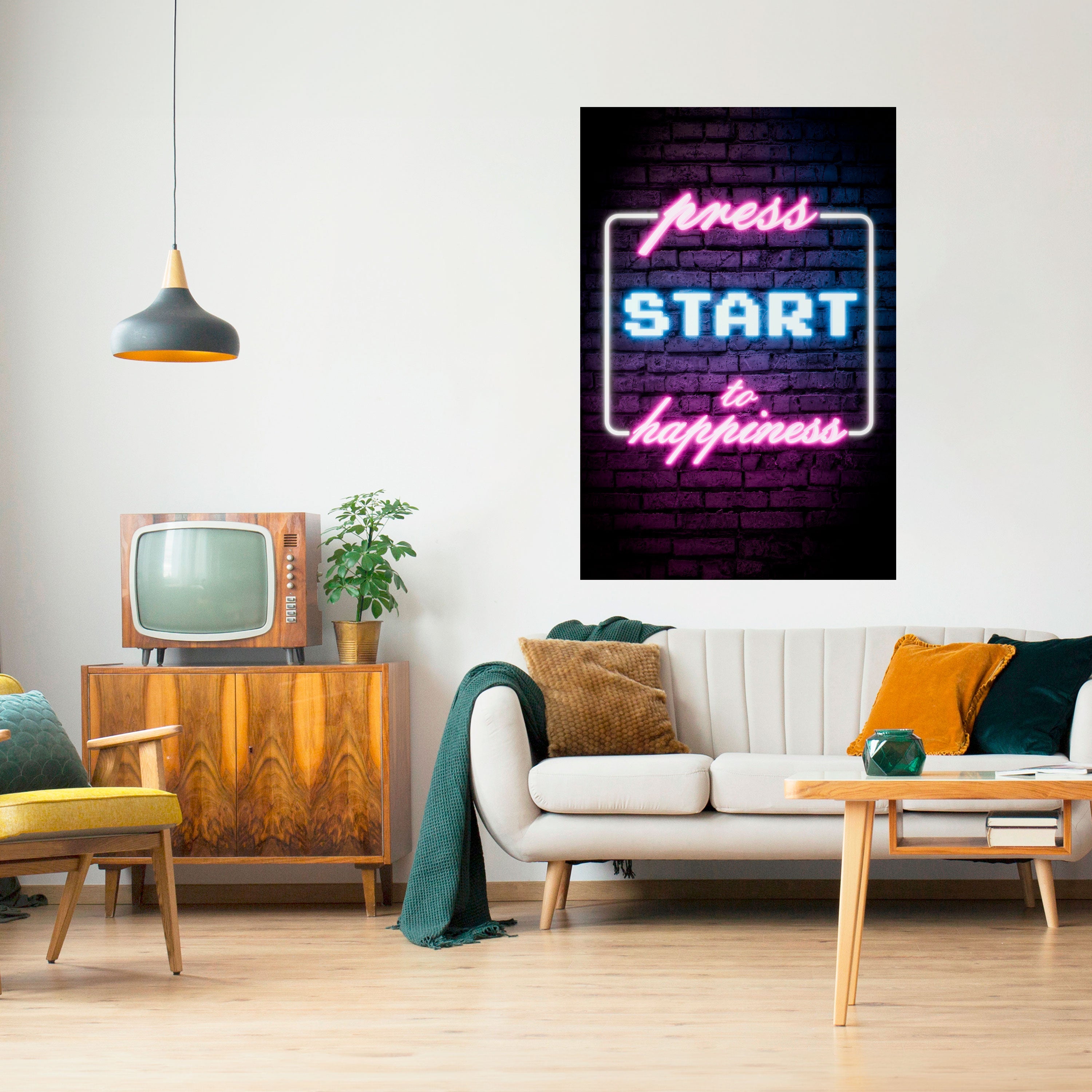 PRESS PLAY FOR JOY Poster Vertical Autocolante