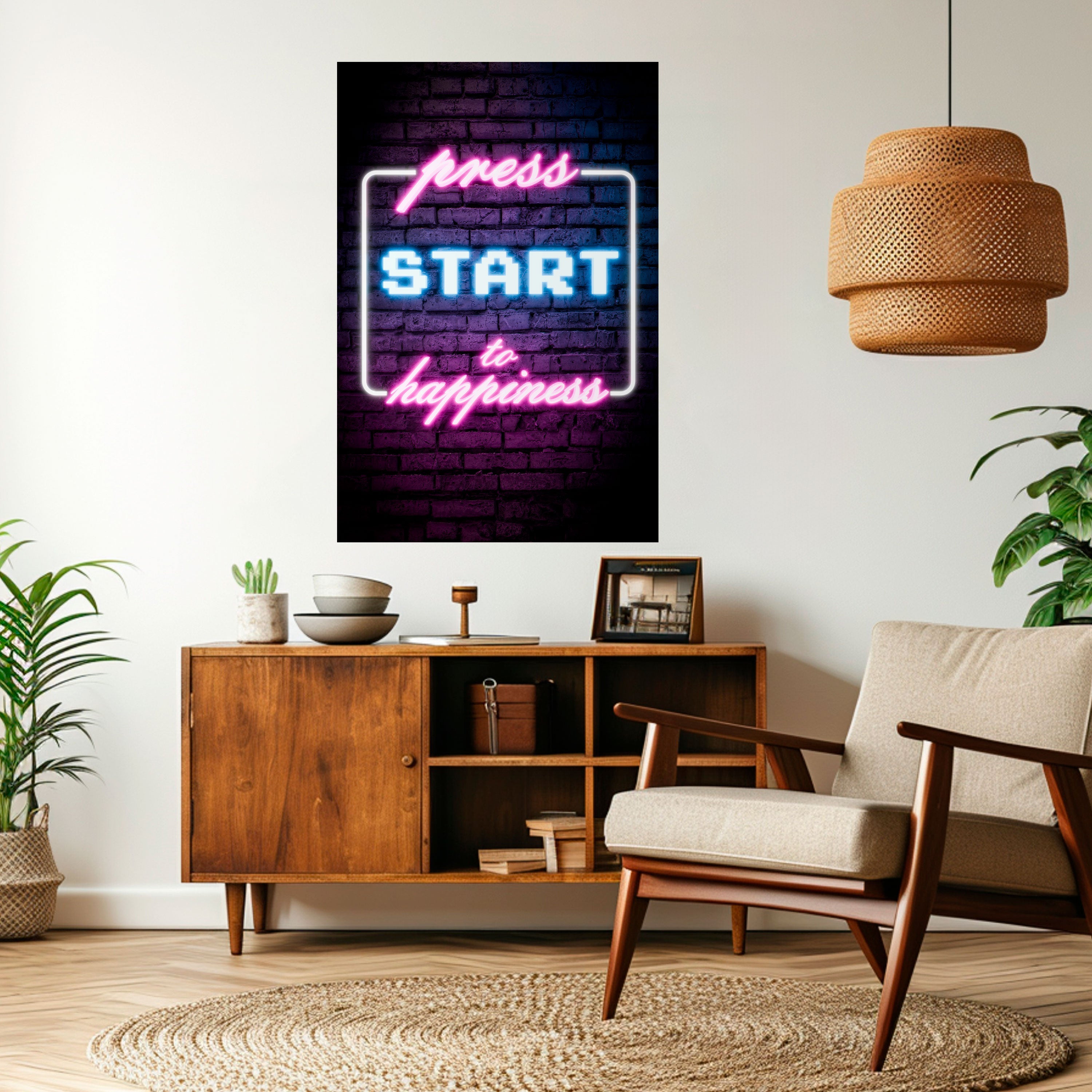 PRESS PLAY FOR JOY Poster Vertical Autocolante