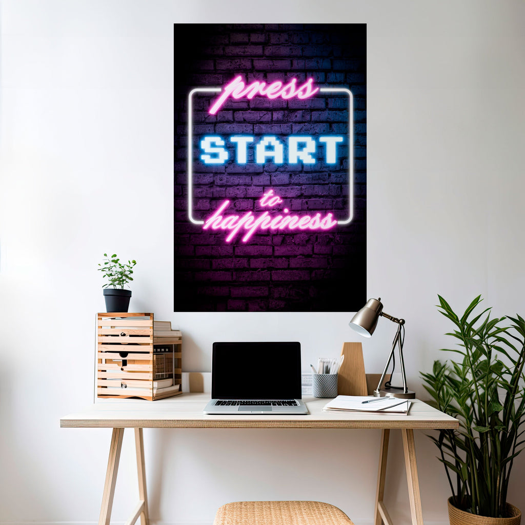 PRESS PLAY FOR JOY Peel and Stick Vertical Poster