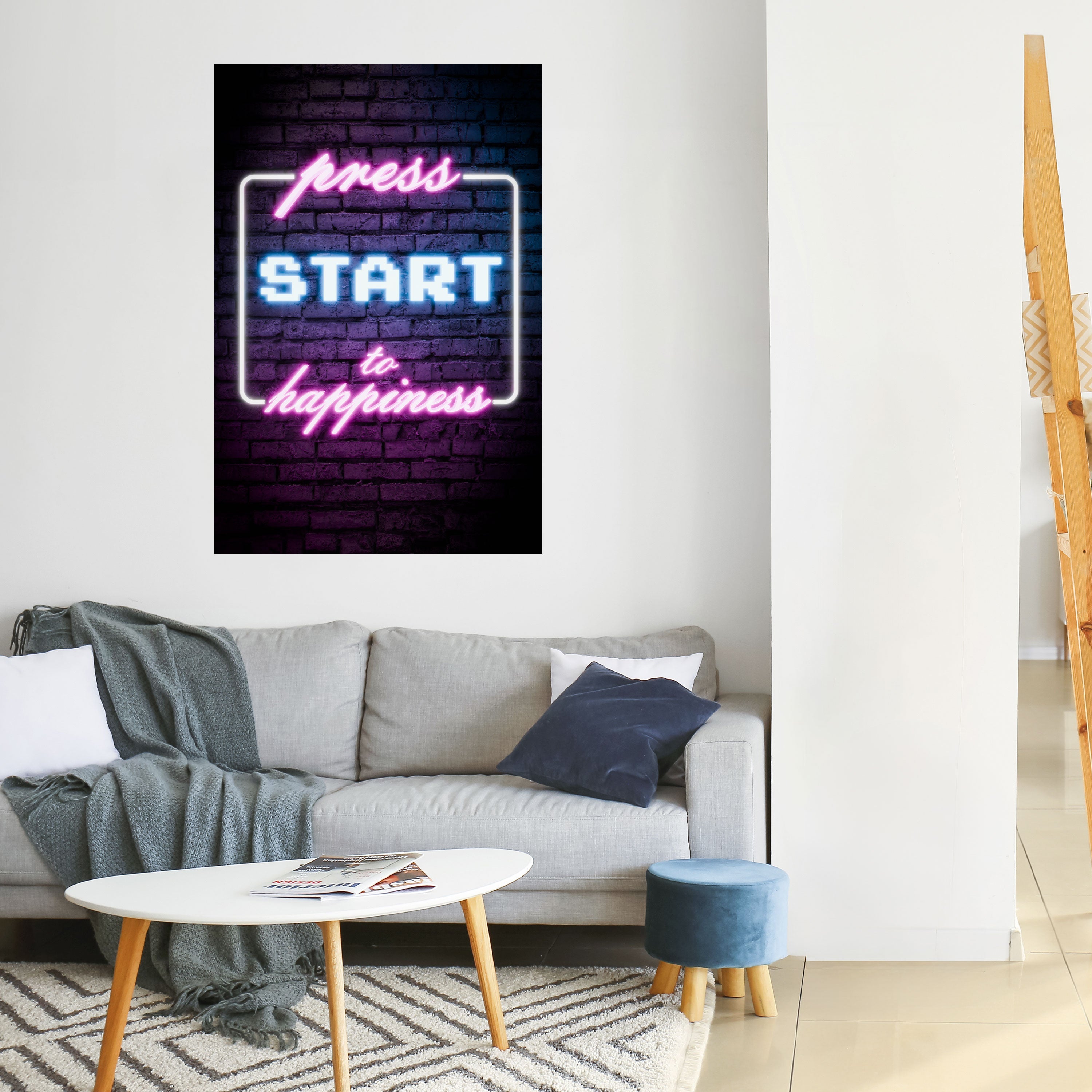 PRESS PLAY FOR JOY Peel and Stick Vertical Poster