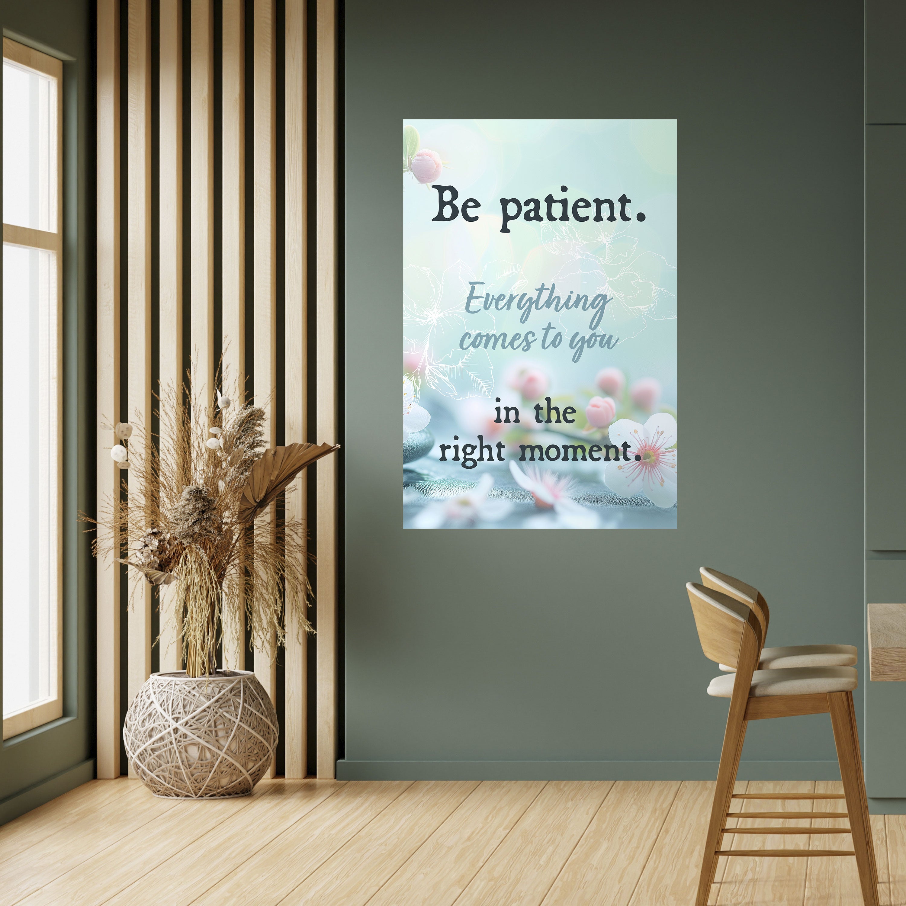 PATIENCE IN BLOOM Peel and Stick Vertical Poster