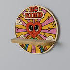 BE KIND Prateleira Redonda Decorativa em Efeito Carvalho