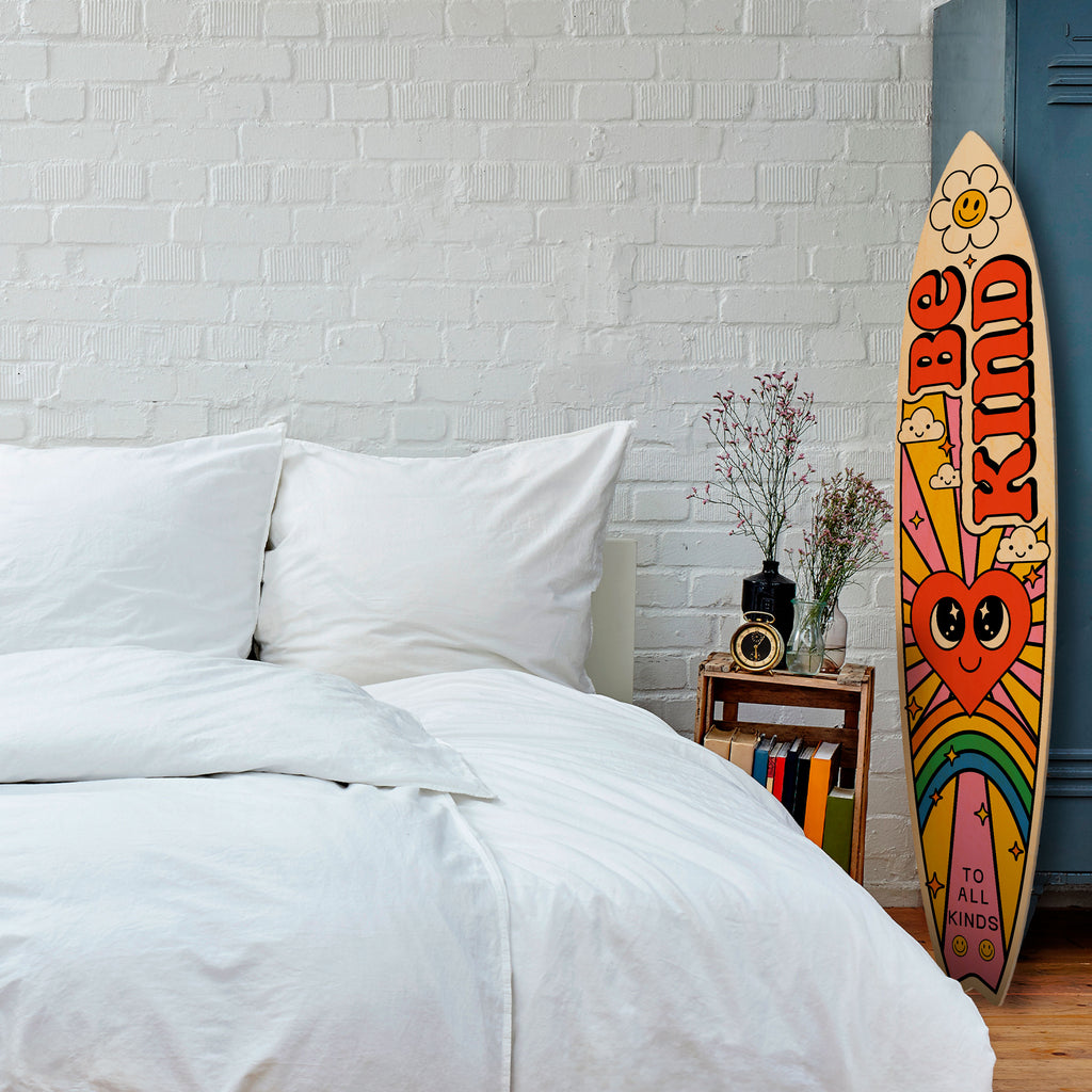 BE KIND Painel Decorativo Prancha de Surf