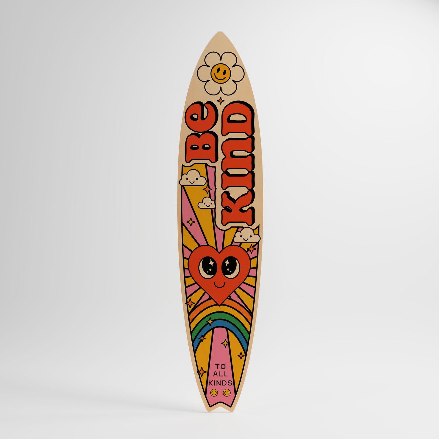 BE KIND Painel Decorativo Prancha de Surf