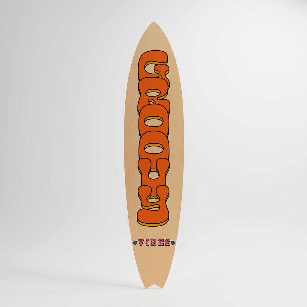 GROOVY VIBES Decorative Plywood Surfboard