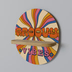 RADIANT GROOVY VIBES Prateleira Oval Decorativa em Efeito Carvalho