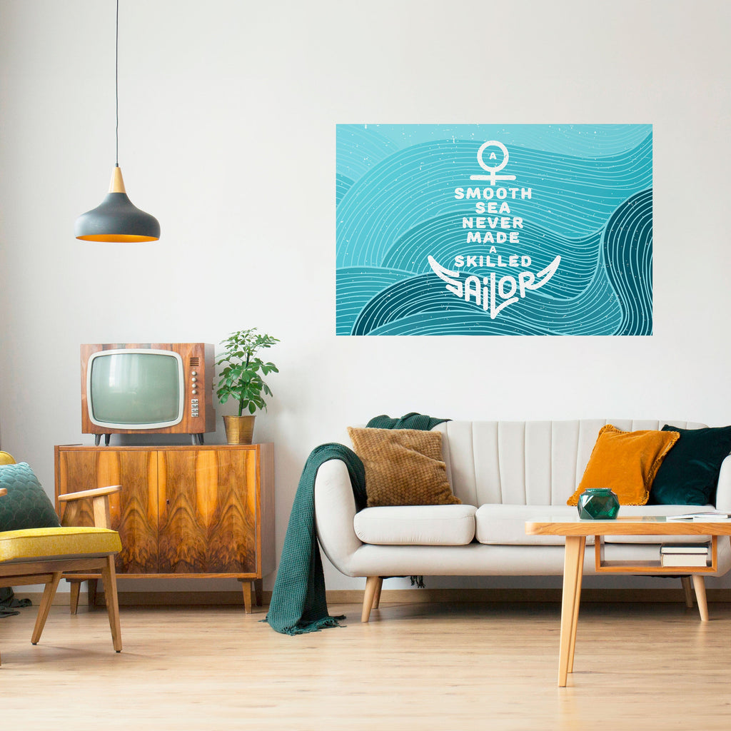 SKILLED SAILOR Peel and Stick Horizontal Poster