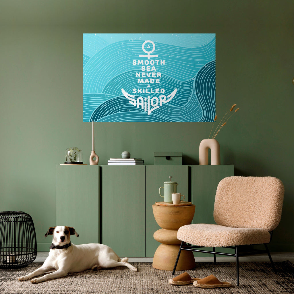 SKILLED SAILOR Peel and Stick Horizontal Poster