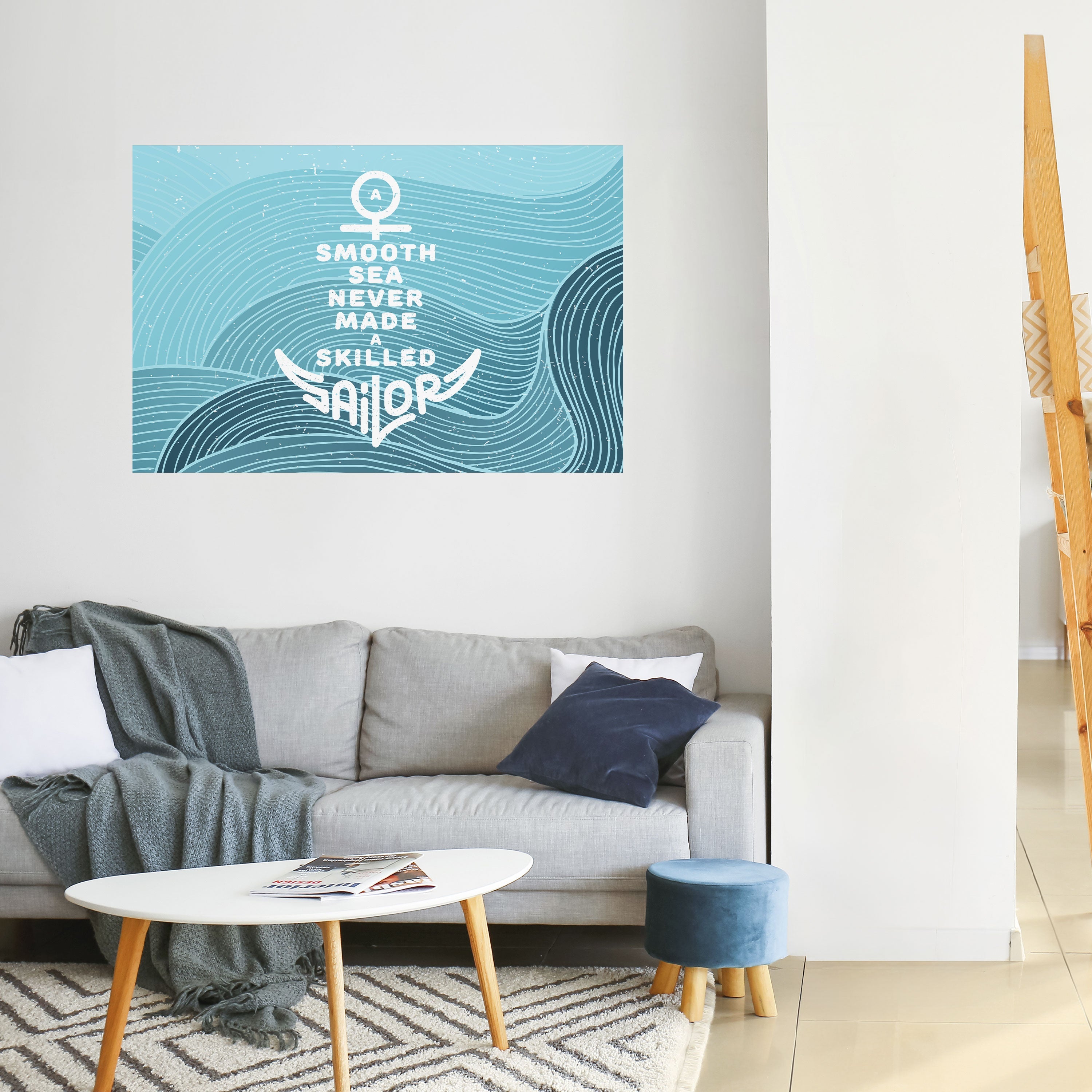 SKILLED SAILOR Peel and Stick Horizontal Poster