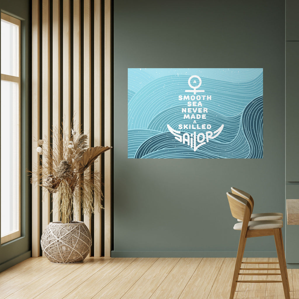 SKILLED SAILOR Peel and Stick Horizontal Poster
