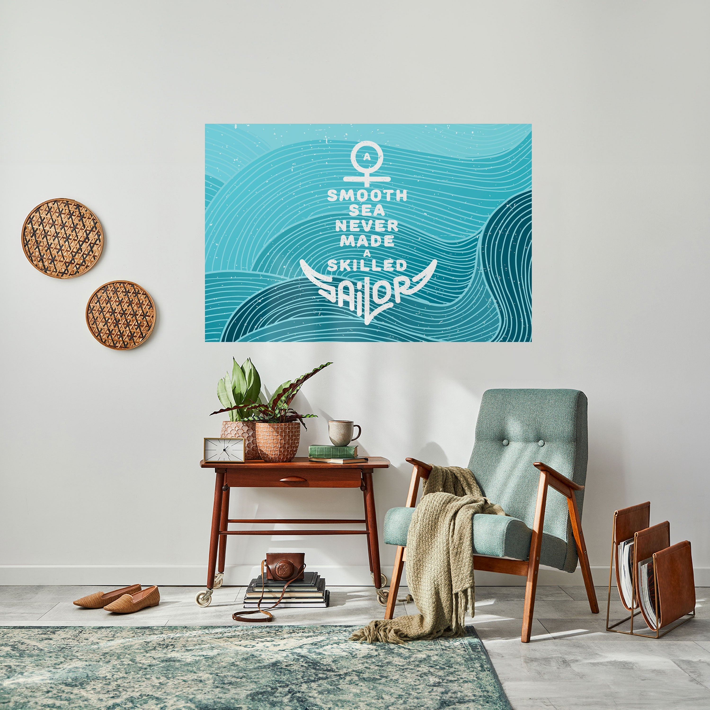 SKILLED SAILOR Peel and Stick Horizontal Poster