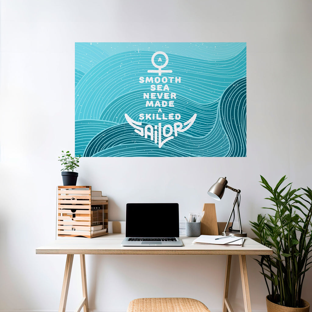 SKILLED SAILOR Peel and Stick Horizontal Poster