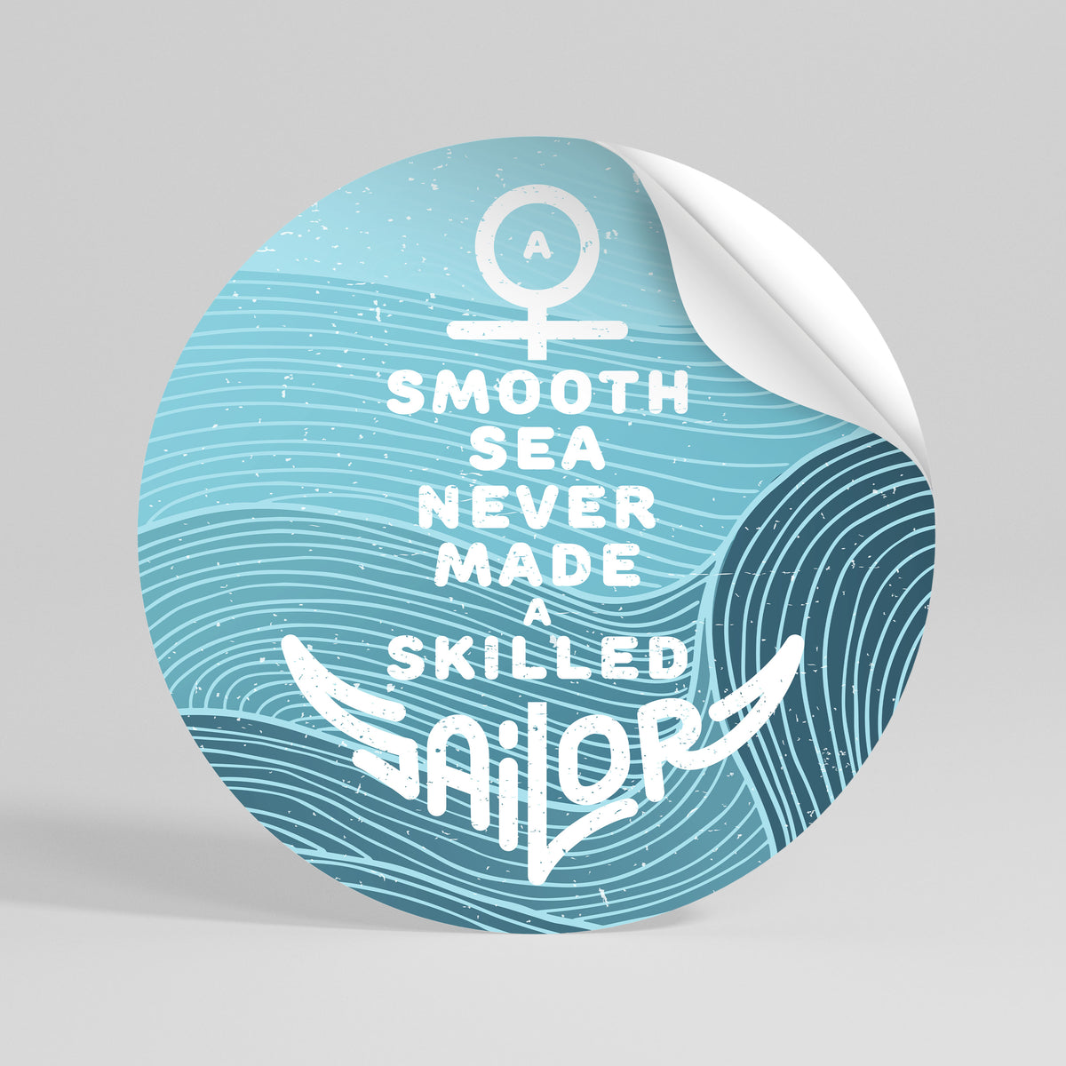SKILLED SAILOR Autocolante Redondo Removível