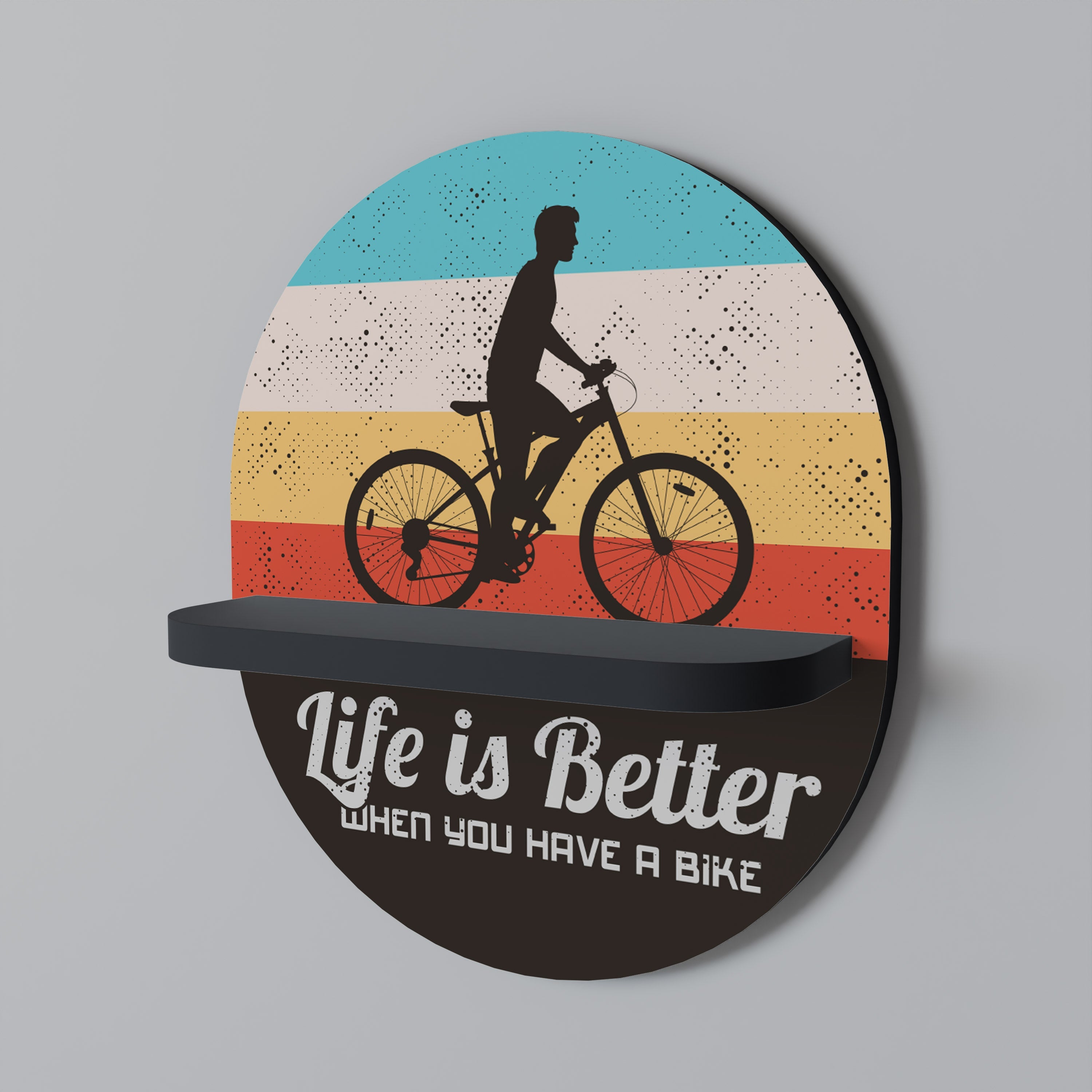 BETTER LIFE Prateleira Oval Decorativa em Acabamento Preto