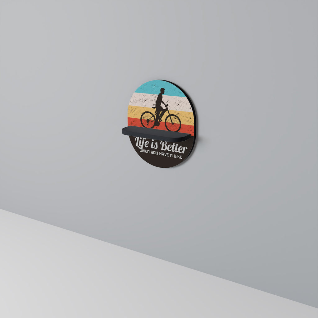 BETTER LIFE Prateleira Oval Decorativa em Acabamento Preto