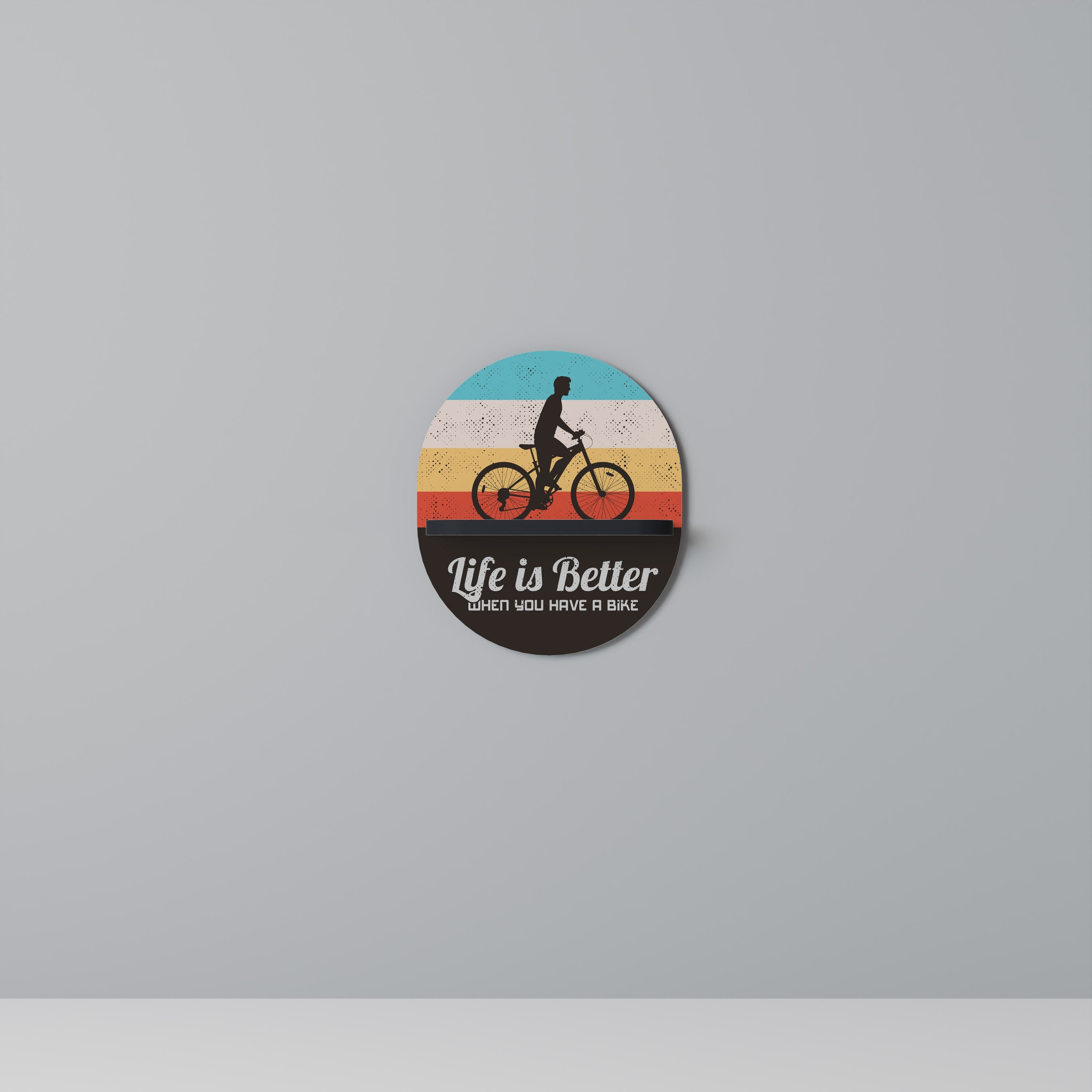 BETTER LIFE Prateleira Oval Decorativa em Acabamento Preto