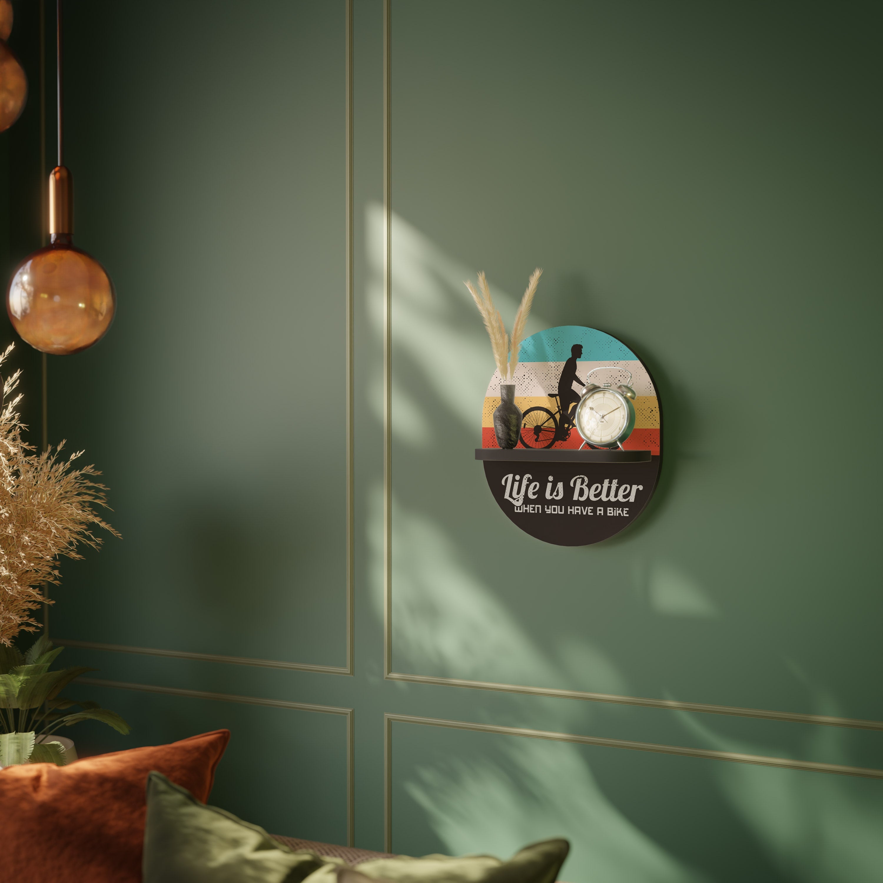 BETTER LIFE Prateleira Oval Decorativa em Acabamento Preto