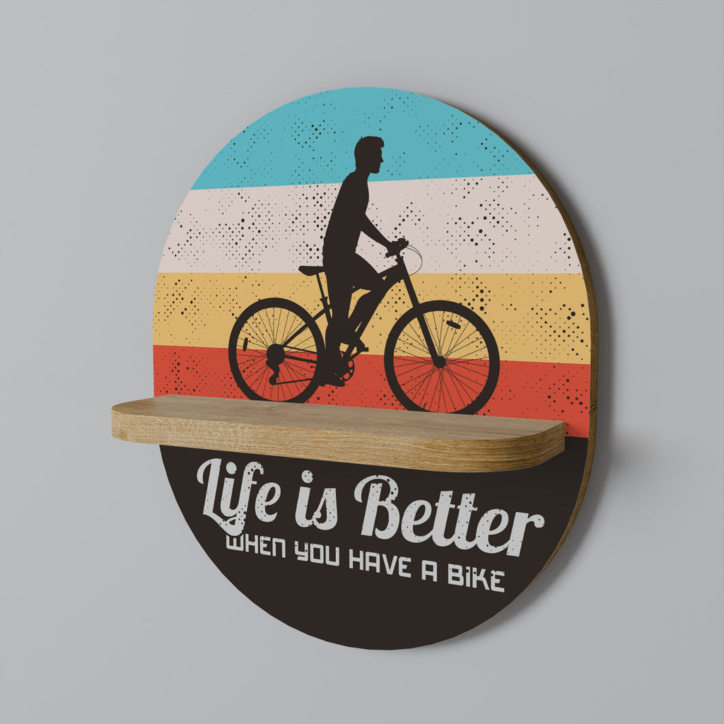 BETTER LIFE Prateleira Oval Decorativa em Efeito Carvalho