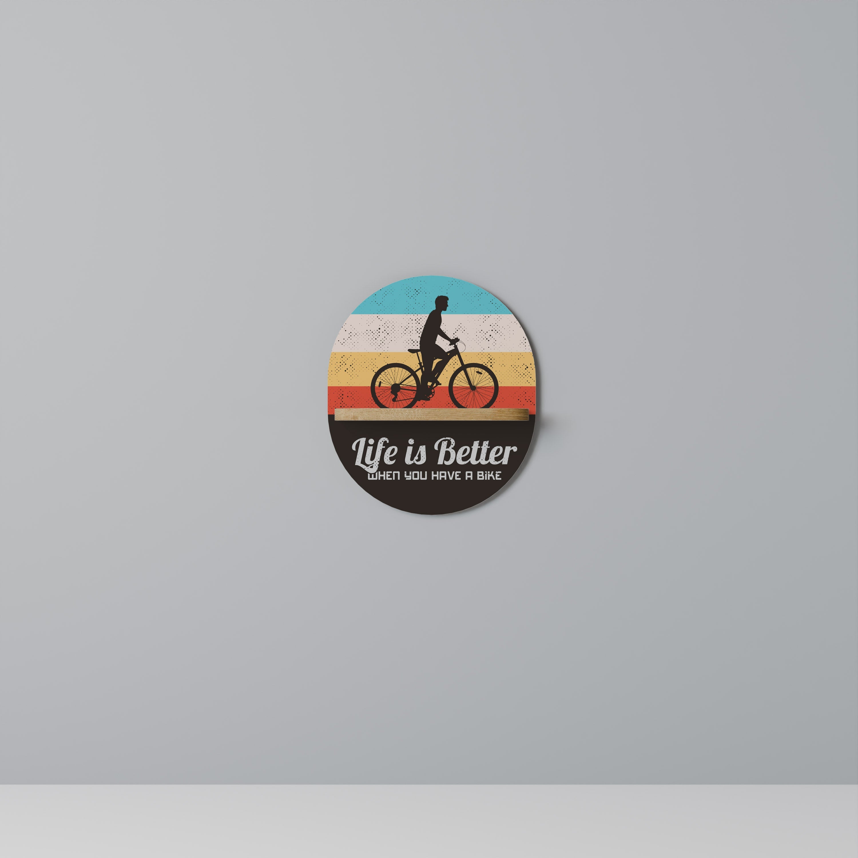 BETTER LIFE Prateleira Oval Decorativa em Efeito Carvalho