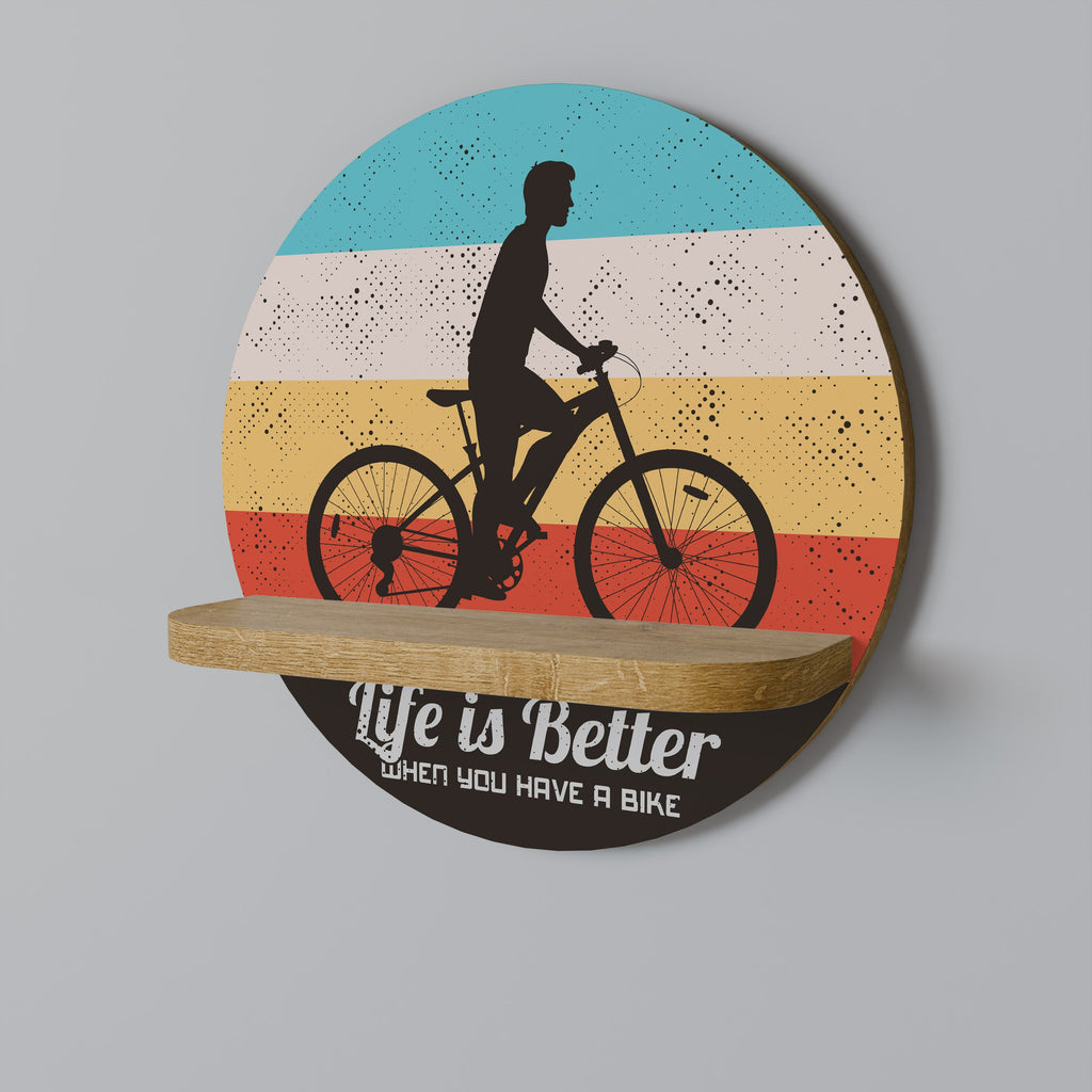 BETTER LIFE Prateleira Redonda Decorativa em Efeito Carvalho