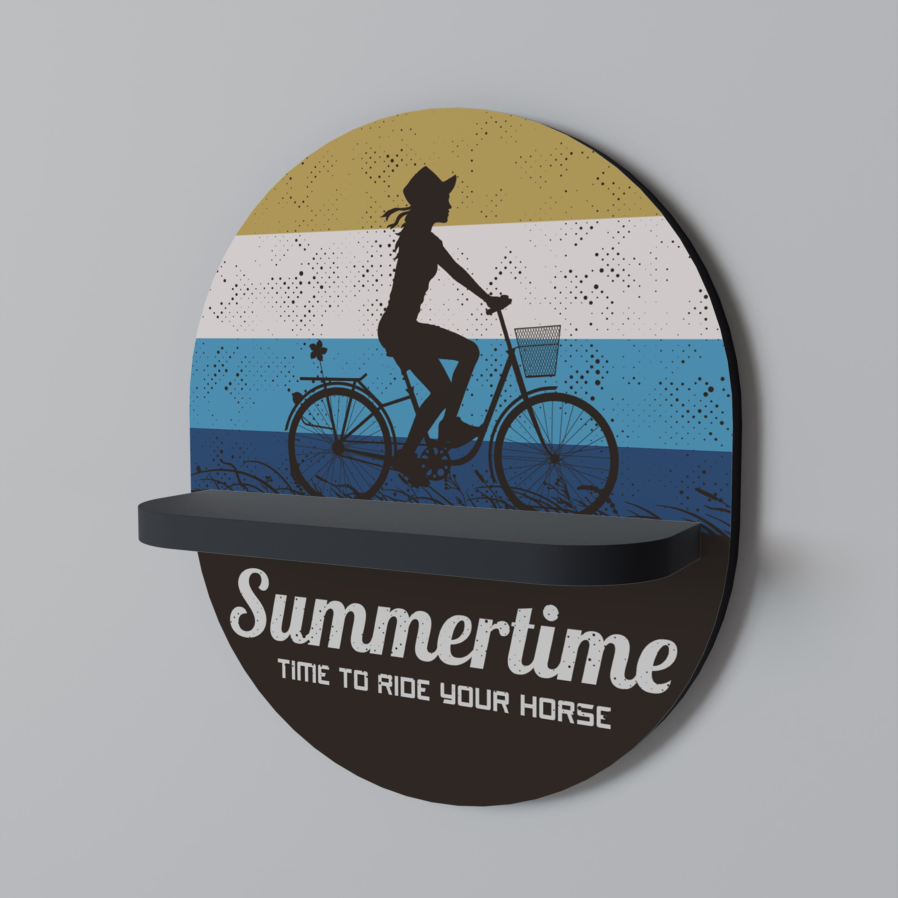 SUMMERTIME Prateleira Oval Decorativa em Acabamento Preto