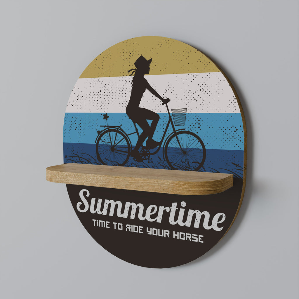 SUMMERTIME Prateleira Oval Decorativa em Efeito Carvalho