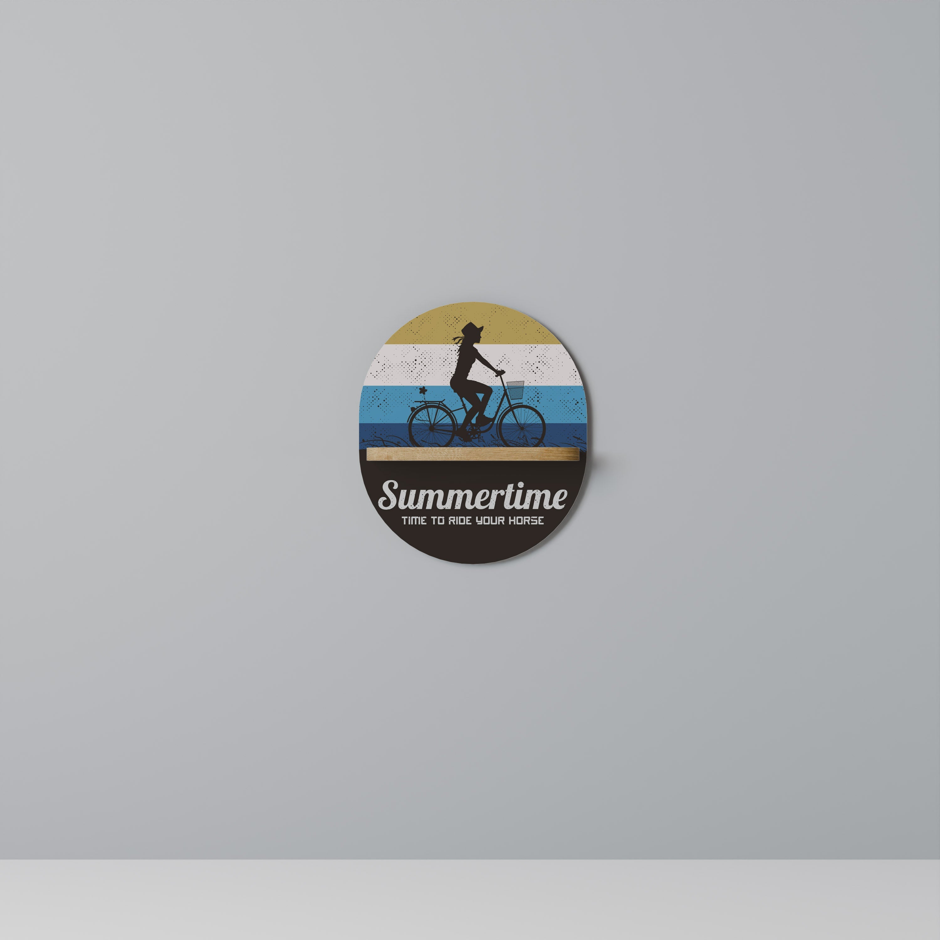 SUMMERTIME Prateleira Oval Decorativa em Efeito Carvalho