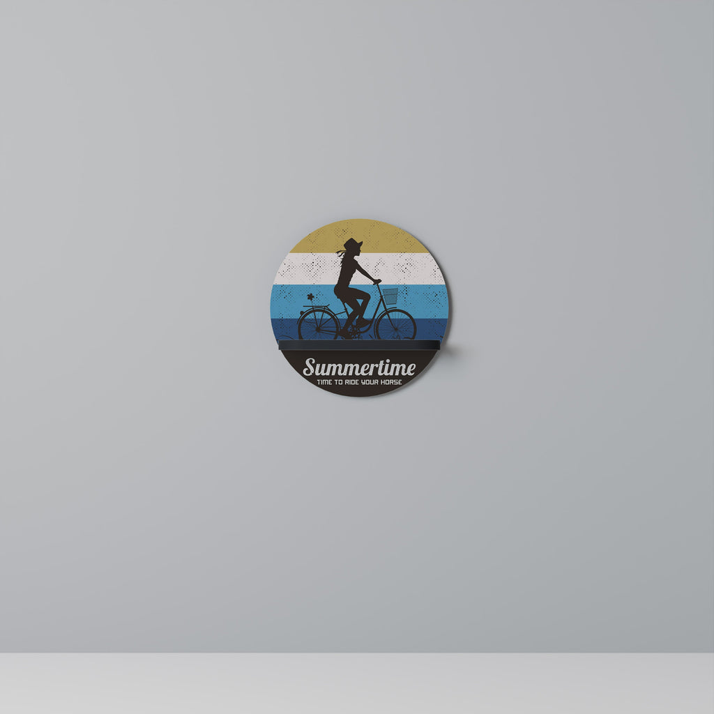 SUMMERTIME Prateleira Redonda Decorativa em Acabamento Preto