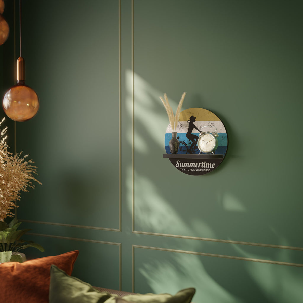 SUMMERTIME Prateleira Redonda Decorativa em Acabamento Preto